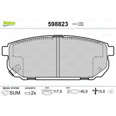 598823 VALEO Комплект гальмівних колодок дисковий гальм