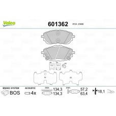 601362 VALEO Комплект гальмівних колодок дисковий гальм