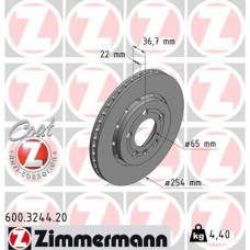 600.3244.20 ZIMMERMANN Гальмівний диск