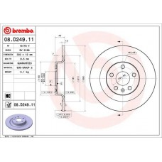 08.D249.11 BREMBO Гальмівний диск