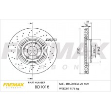 BD-1018 FREMAX Гальмівний диск