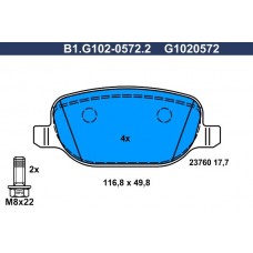 B1.G102-0572.2 GALFER Комплект гальмівних колодок дисковий гальм