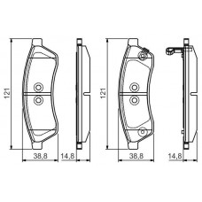 0 986 495 168 BOSCH Комплект гальмівних колодок дисковий гальм