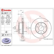 09.D017.11 BREMBO Гальмівний диск