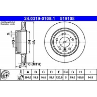 24.0319-0108.1 ATE Гальмівний диск