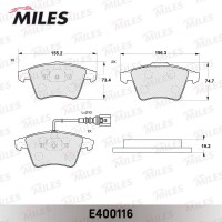 E400116 MILES КомплеК т гальмівних колодок, дискове гальмо