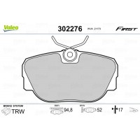 302276 VALEO КомплеК т гальмівних колодок, дискове гальмо