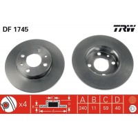 DF1745 TRW Гальмівний диск