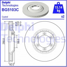 BG5103C DELPHI Гальмівний диск