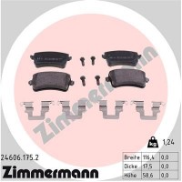24606.175.2 ZIMMERMANN Комплект гальмівних колодок дисковий гальм