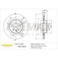 BD-7364 FREMAX Гальмівний диск