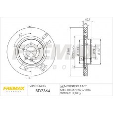 BD-7364 FREMAX Гальмівний диск