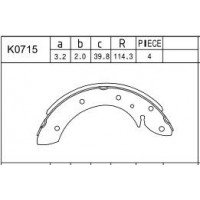 K0715 ASIMCO Комплект гальмівних колодок