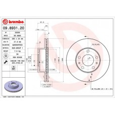 09.8931.20 BREMBO Гальмівний диск