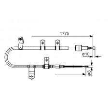 1 987 482 077 BOSCH Тросик, cтояночный тормоз