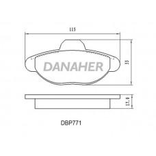 DBP771 DANAHER Комплект гальмівних колодок дисковий гальм
