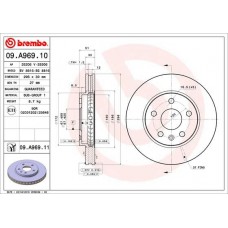 09.A969.10 BREMBO Гальмівний диск