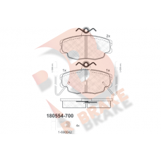RB0554-700 R BRAKE Комплект гальмівних колодок дисковий гальм