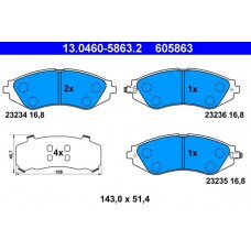 13.0460-5863.2 ATE Комплект гальмівних колодок дисковий гальм