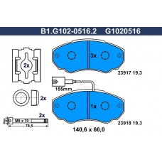B1.G102-0516.2 GALFER КомплеК т гальмівних колодок, дискове гальмо