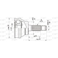 CVJ5060.10 OPEN PARTS Шарнирный комплект, Привідний вал