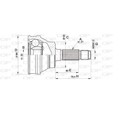 CVJ5060.10 OPEN PARTS Шарнирный комплект, Привідний вал