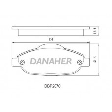DBP2070 DANAHER Комплект гальмівних колодок дисковий гальм