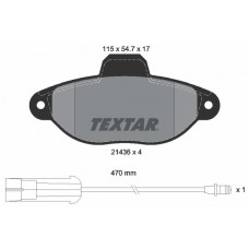 2143603 TEXTAR Комплект гальмівних колодок дисковий гальм