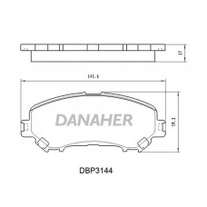 DBP3144 DANAHER Комплект гальмівних колодок дисковий гальм