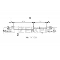 GF-2426 ZEKKERT Газова пружина кришка багажника