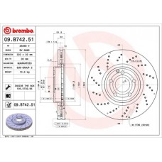 09.B742.51 BREMBO Гальмівний диск