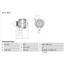 0 986 038 160 BOSCH Генератор