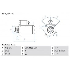 0 986 021 820 BOSCH Стартер