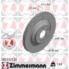 100.3321.20 ZIMMERMANN Гальмівний диск