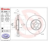 09.D250.11 BREMBO Гальмівний диск