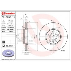 09.D250.11 BREMBO Гальмівний диск