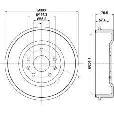 8DT 355 301-731 HELLA PAGID Гальмівний барабан