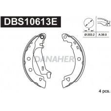 DBS10613E DANAHER Комплект гальмівних колодок