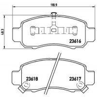 P 28 033 BREMBO Комплект гальмівних колодок, дискове гальмо