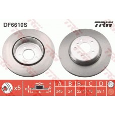 DF6610S TRW Гальмівний диск