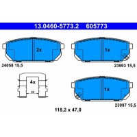 13.0460-5773.2 ATE Комплект гальмівних колодок, дискове гальмо