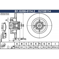 B1.G208-0114.2 GALFER Гальмівний диск