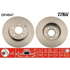 DF4947 TRW Гальмівний диск