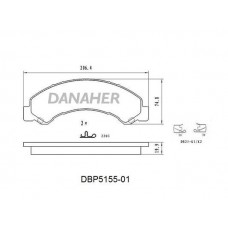 DBP5155-01 DANAHER Комплект гальмівних колодок дисковий гальм