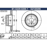 B1.G220-0206.1 GALFER Гальмівний диск