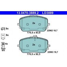 13.0470-3889.2 ATE Комплект гальмівних колодок дисковий гальм