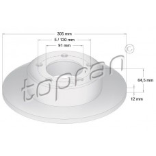 208 551 TOPRAN Гальмівний диск