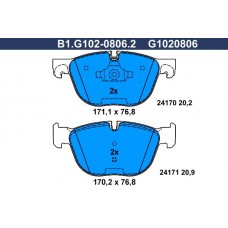 B1.G102-0806.2 GALFER КомплеК т гальмівних колодок, дискове гальмо