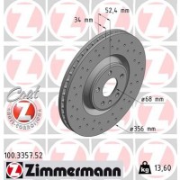 100.3357.52 ZIMMERMANN Гальмівний диск
