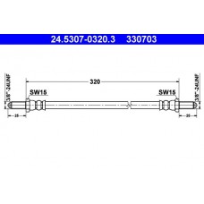 24.5307-0320.3 ATE Гальмівний шланг